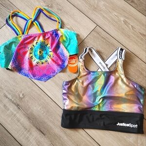 Girl's large bikini top and padded sports bra/top